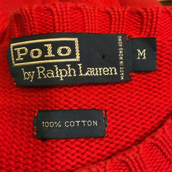 Ralph Lauren Men’s Red Crewneck Sweater Classic Knit - Picture 3 of 3